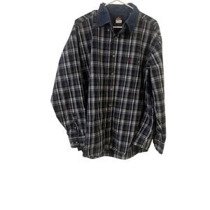 PBR Mens Multicolor Plaid Long Sleeve Button Down Bull Riding Shirt Size XL